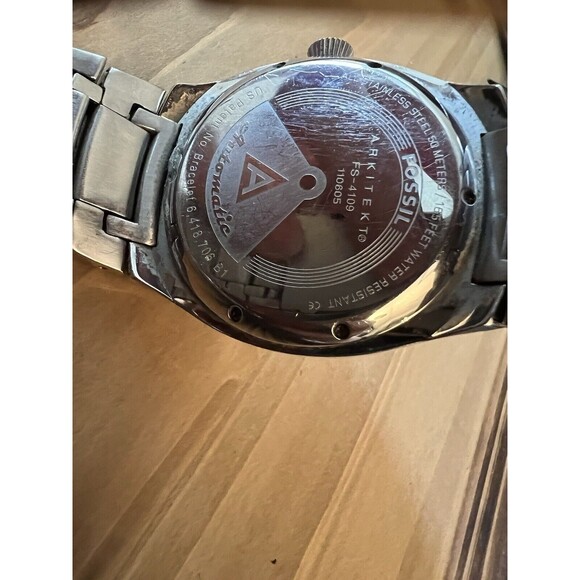 RARE GENUINE 42 MM SS FOSSIL ARKITEKT FS-4109 MENS AUTOMATIC WRISTWATCH - Picture 5 of 6